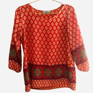 Karlie Bohemian Patterned Blouse